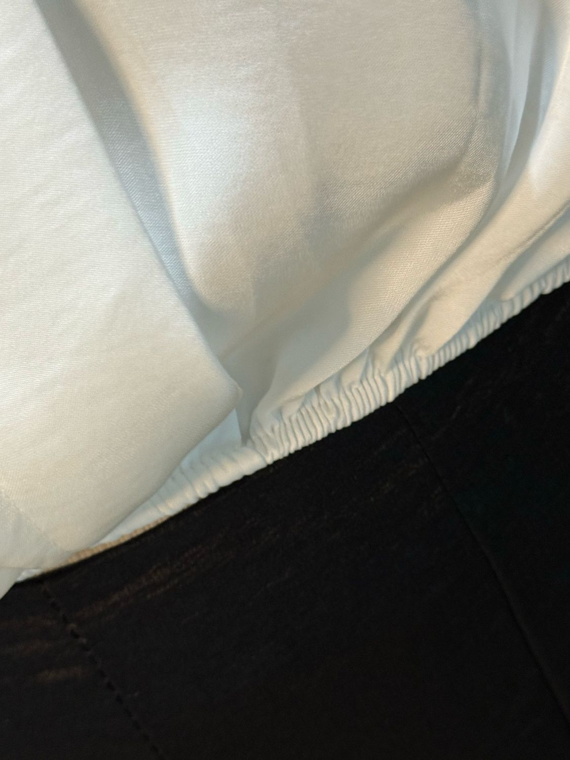 Elastic Hem Button Shirt - White