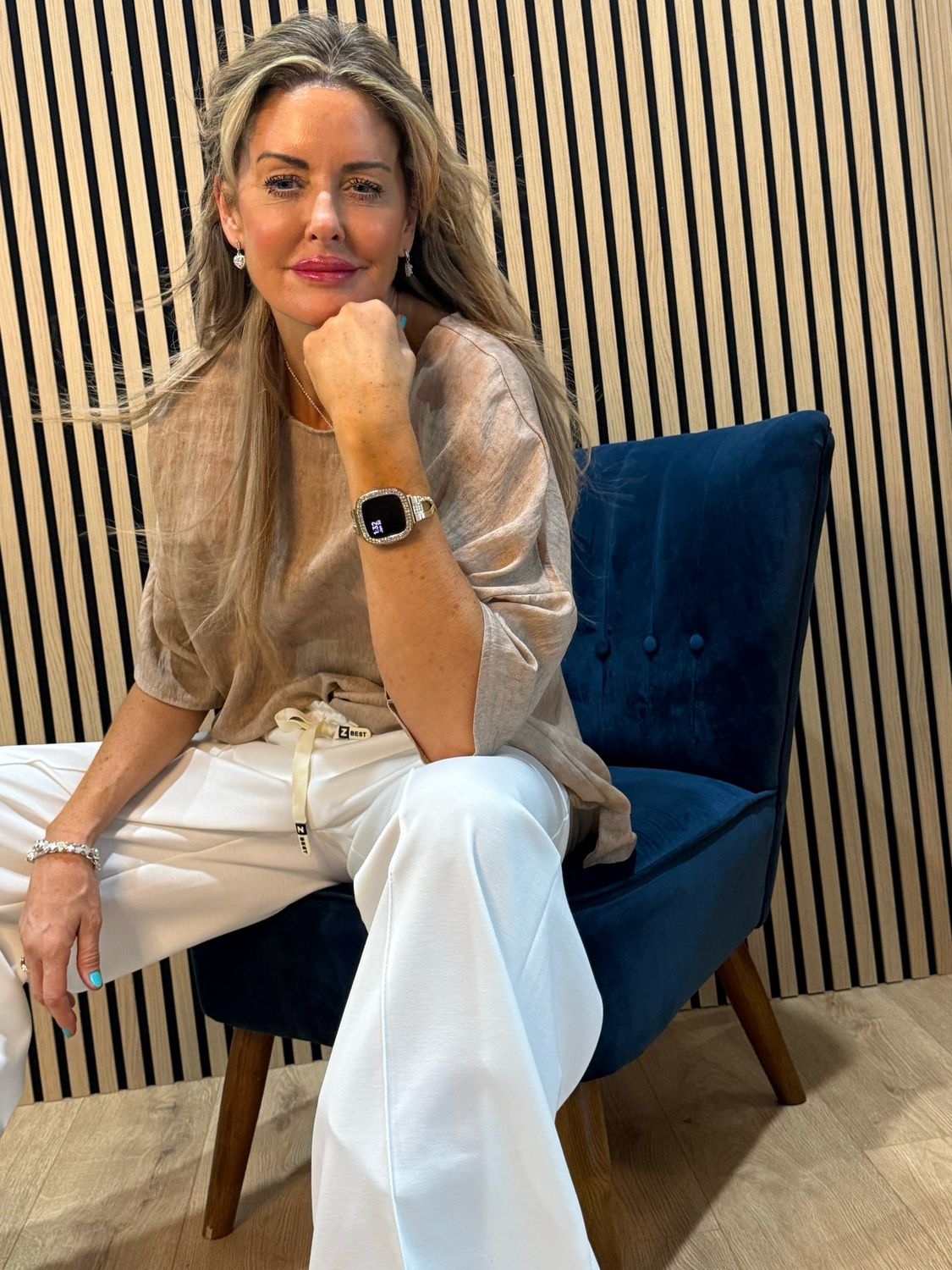 Wide Leg Drawstring Trousers - White