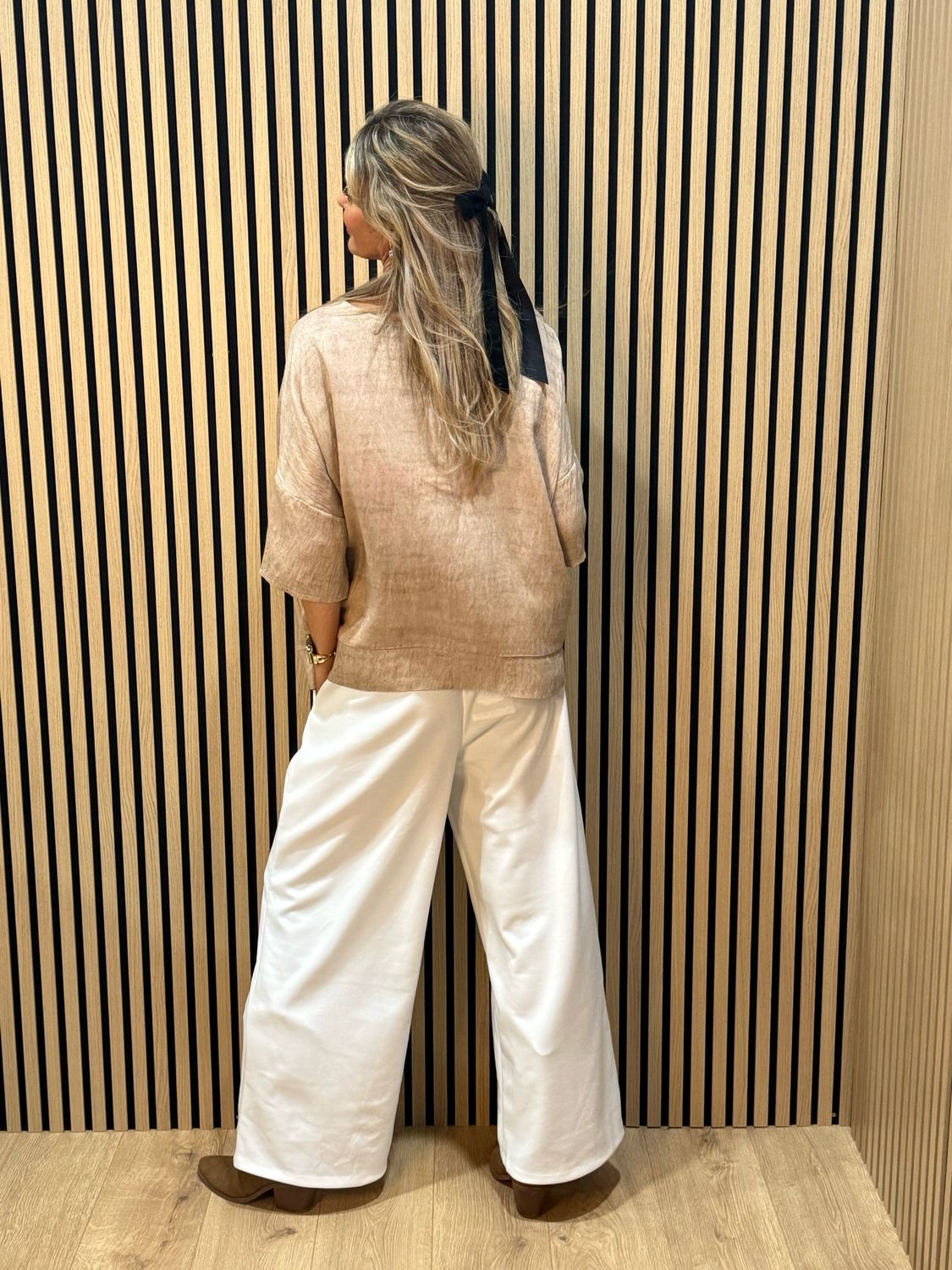 Wide Leg Drawstring Trousers - White