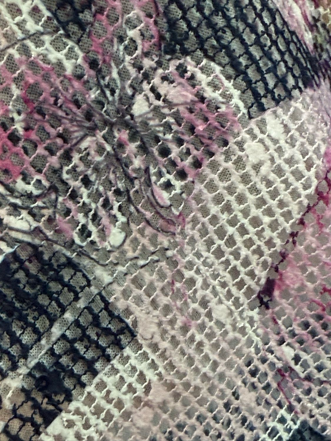 Textured Stripe Print Top - Navy/Pink