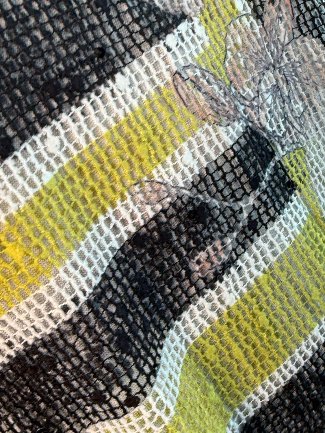 Textured Stripe Print Top - Black/Green