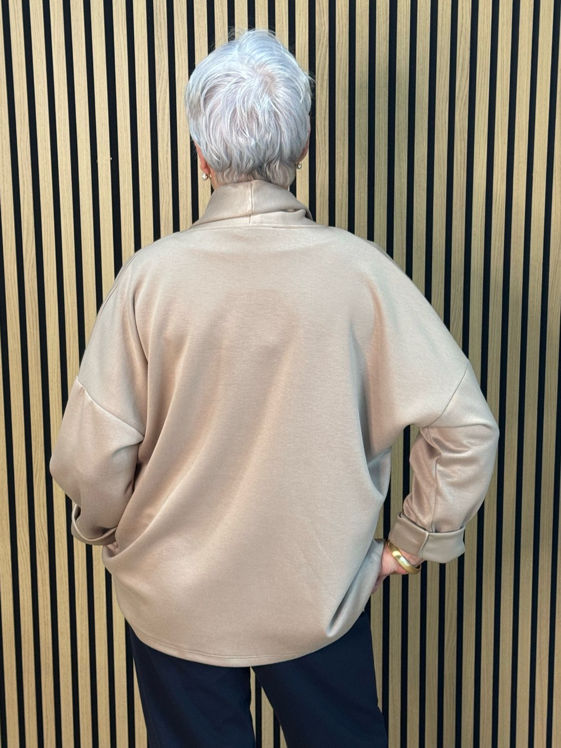 Soft Drape Tie-Front Top - Mocha