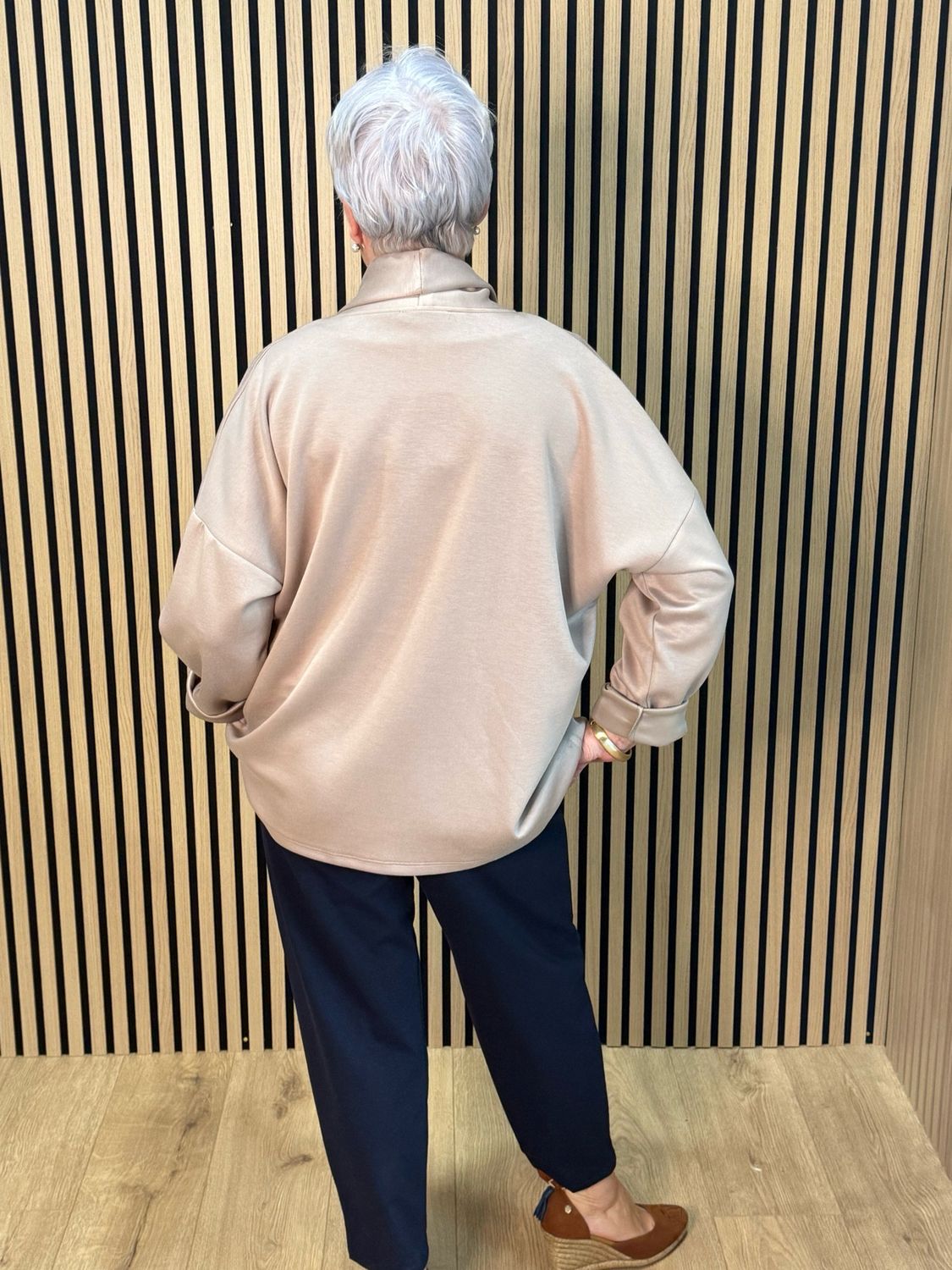 Soft Drape Tie-Front Top - Mocha