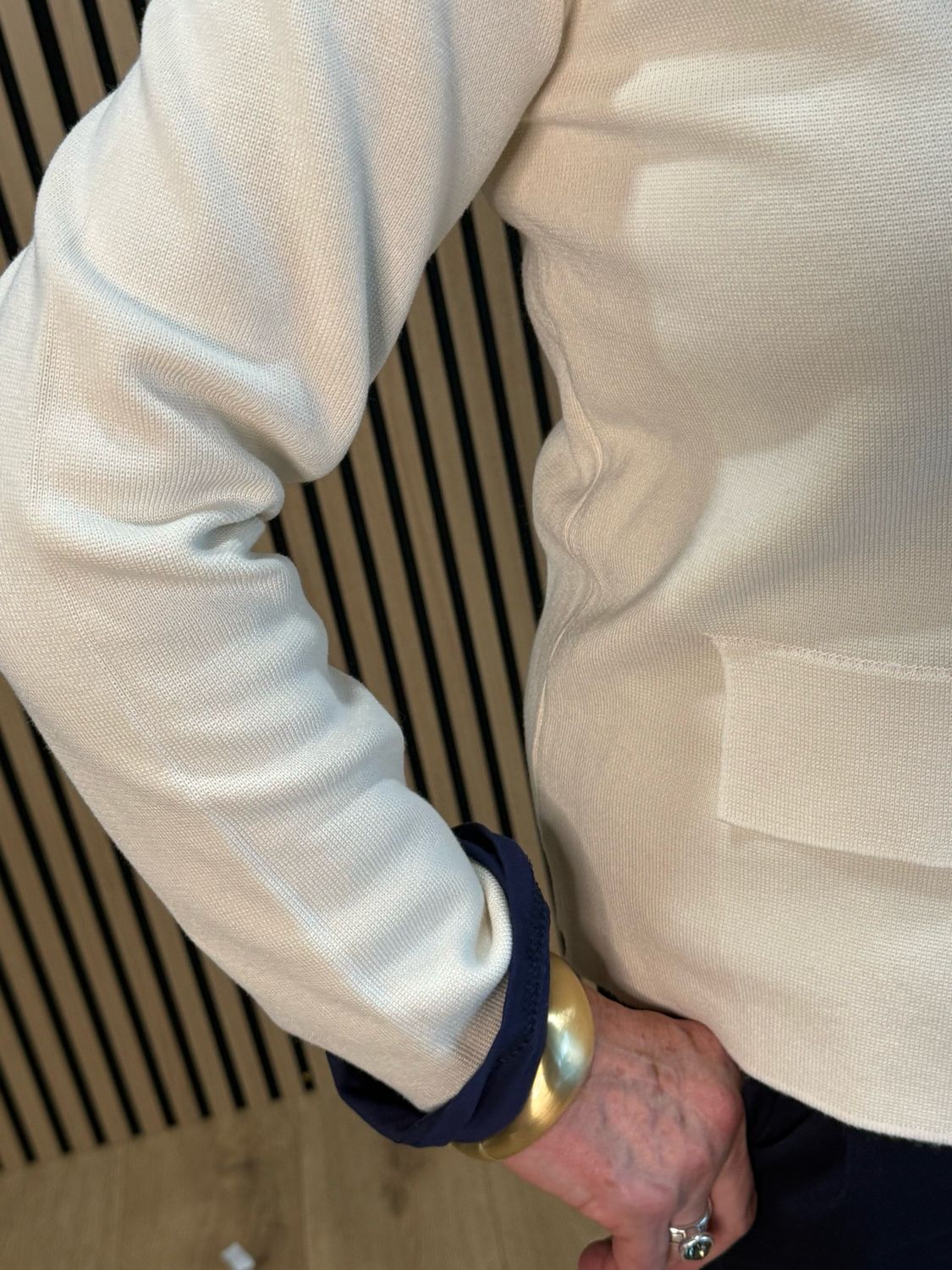 Soft Tailored Stretch Jacket - Cream