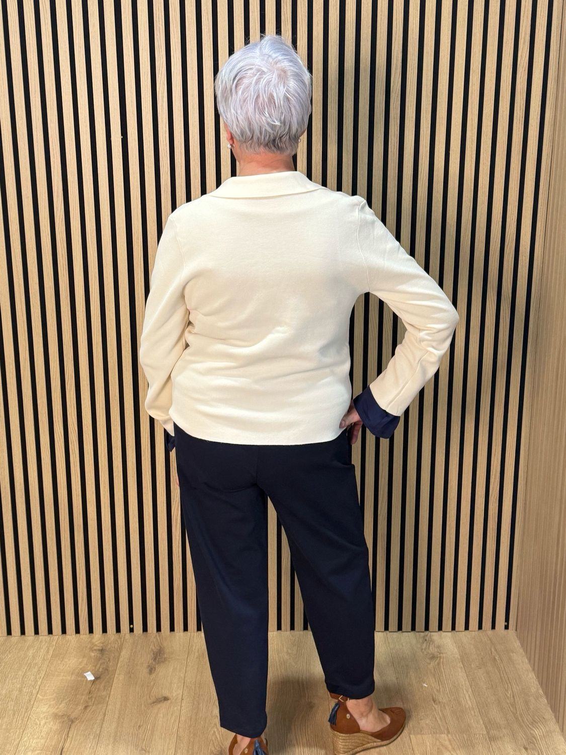 Soft Tailored Stretch Jacket - Cream