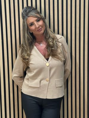 Soft Tailored Stretch Jacket - Taupe