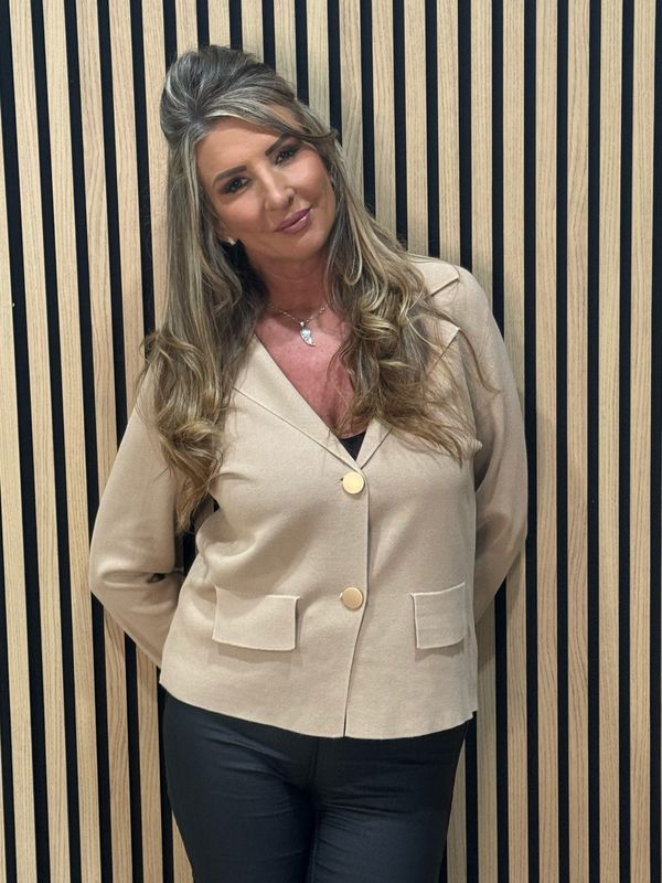 Soft Tailored Stretch Jacket - Taupe