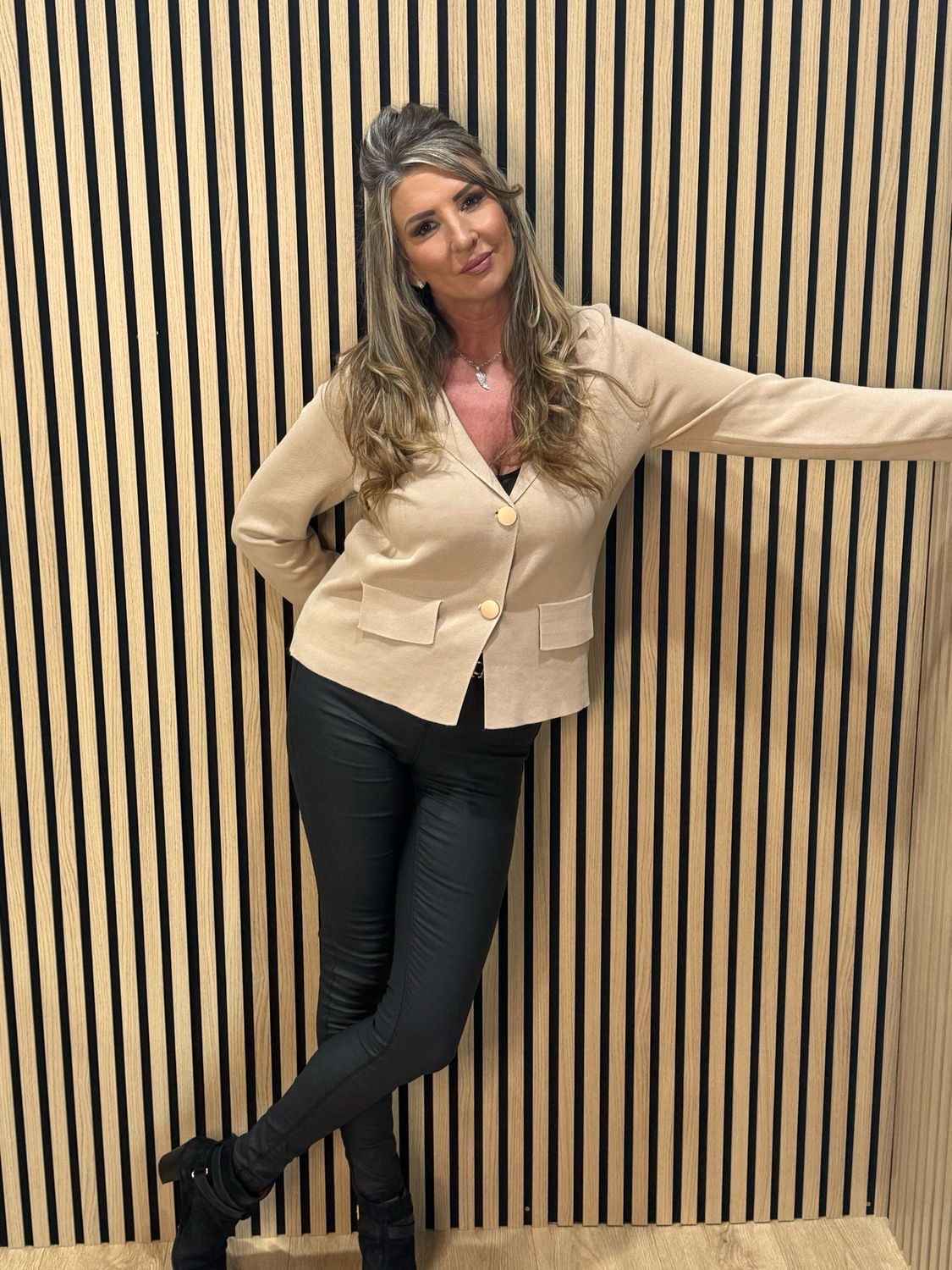 Soft Tailored Stretch Jacket - Taupe