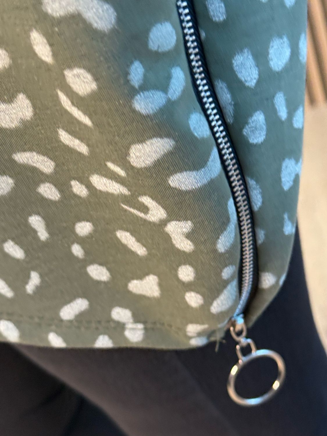 Animal Print Oversized Top - Khaki