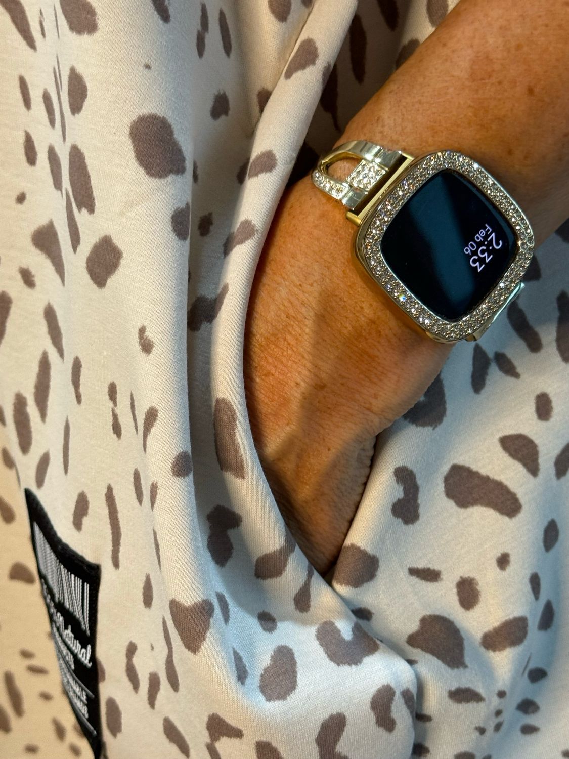 Animal Print Oversized Top - Beige