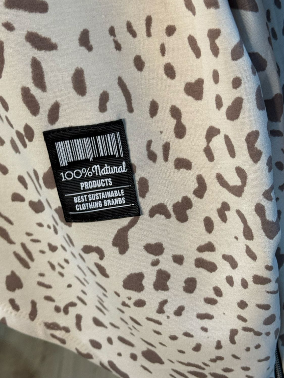 Animal Print Oversized Top - Beige