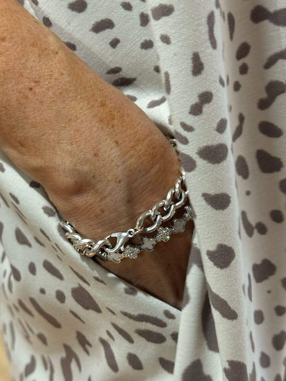 Animal Print Oversized Top - Beige