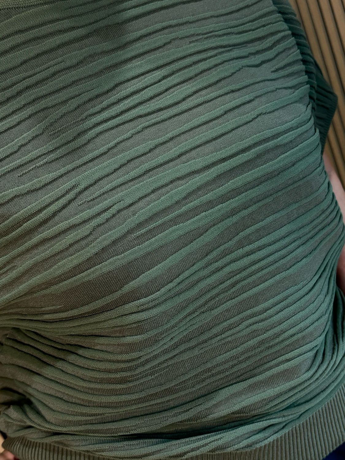 Textured Short Sleeve Knit Top - Khaki