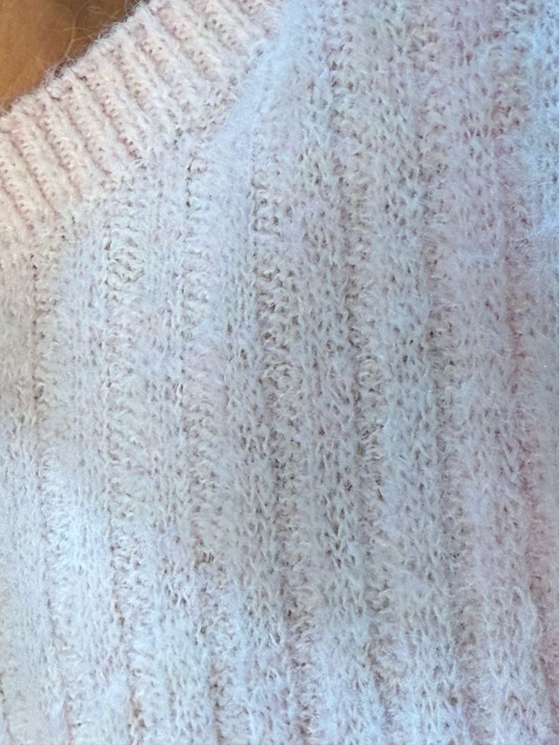 Ribbed Puff Sleeve Jumper - Pink