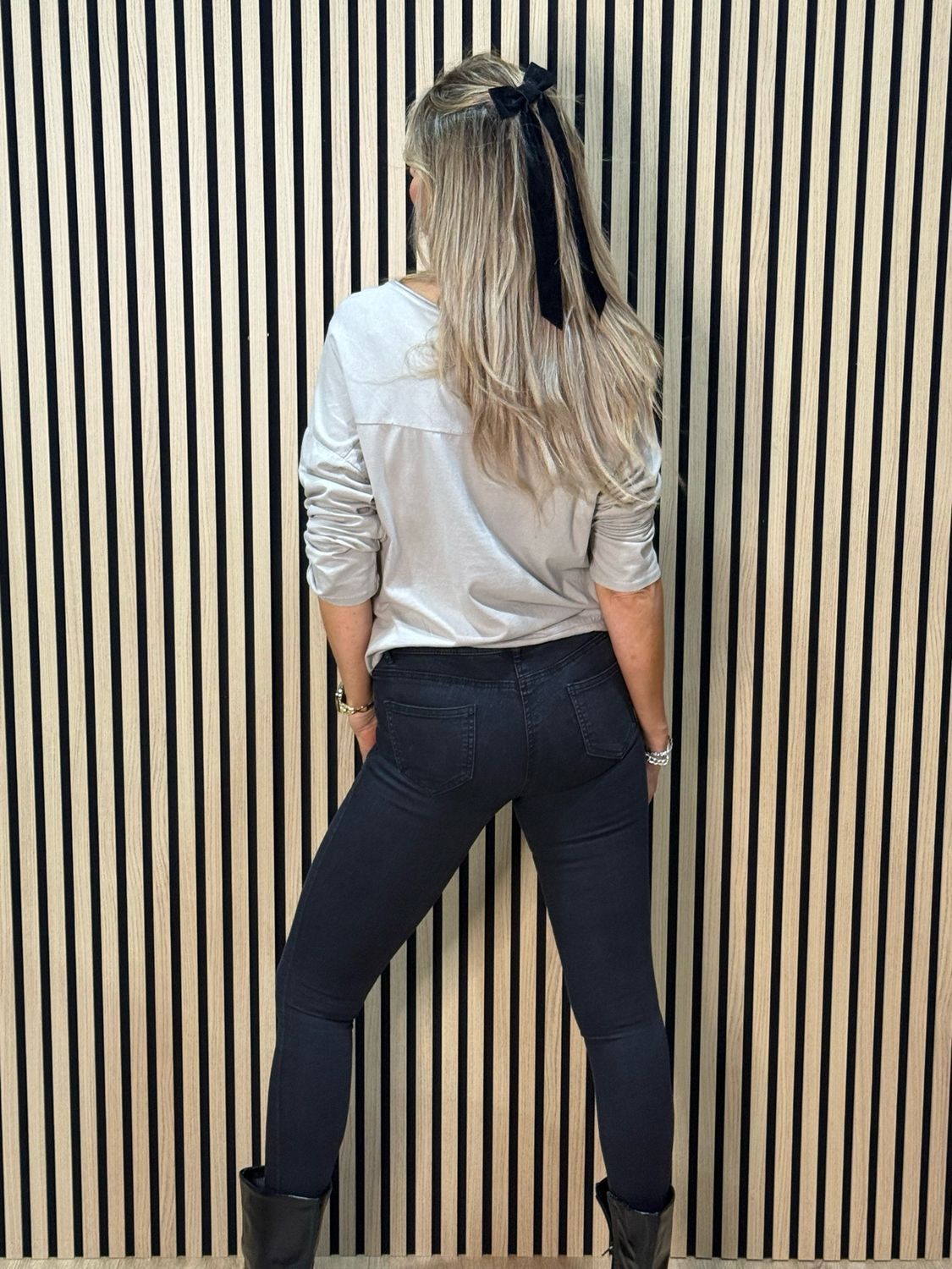 Embroidered Cotton Drawstring Top - Taupe