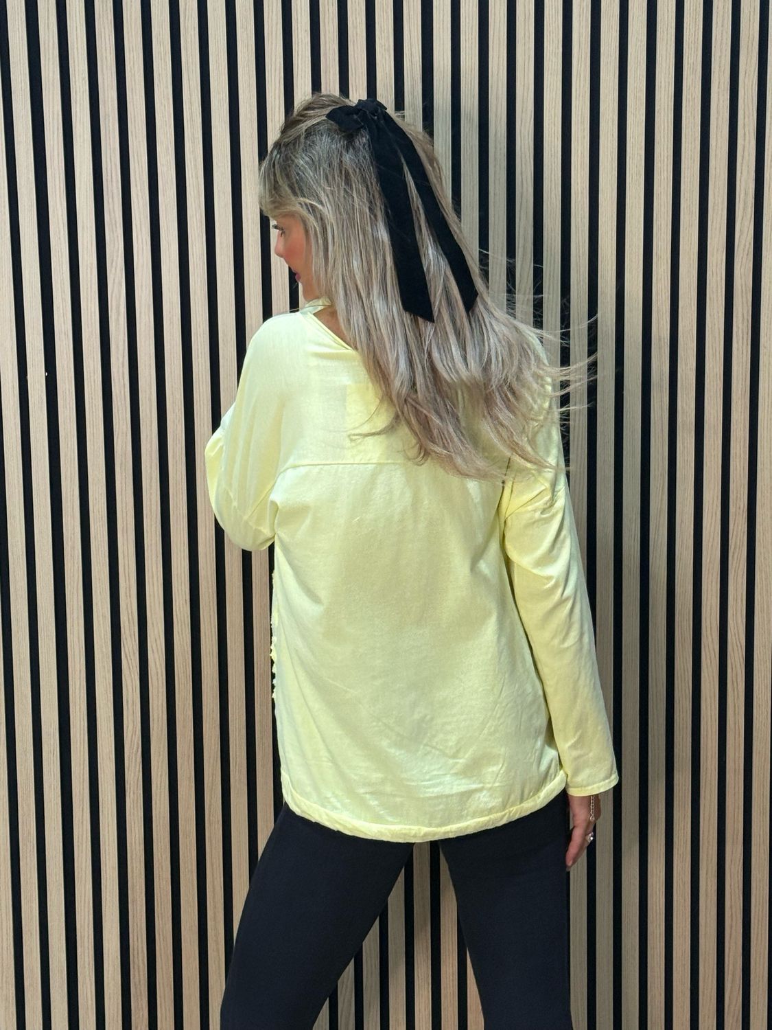 Embroidered Cotton Drawstring Top - Yellow