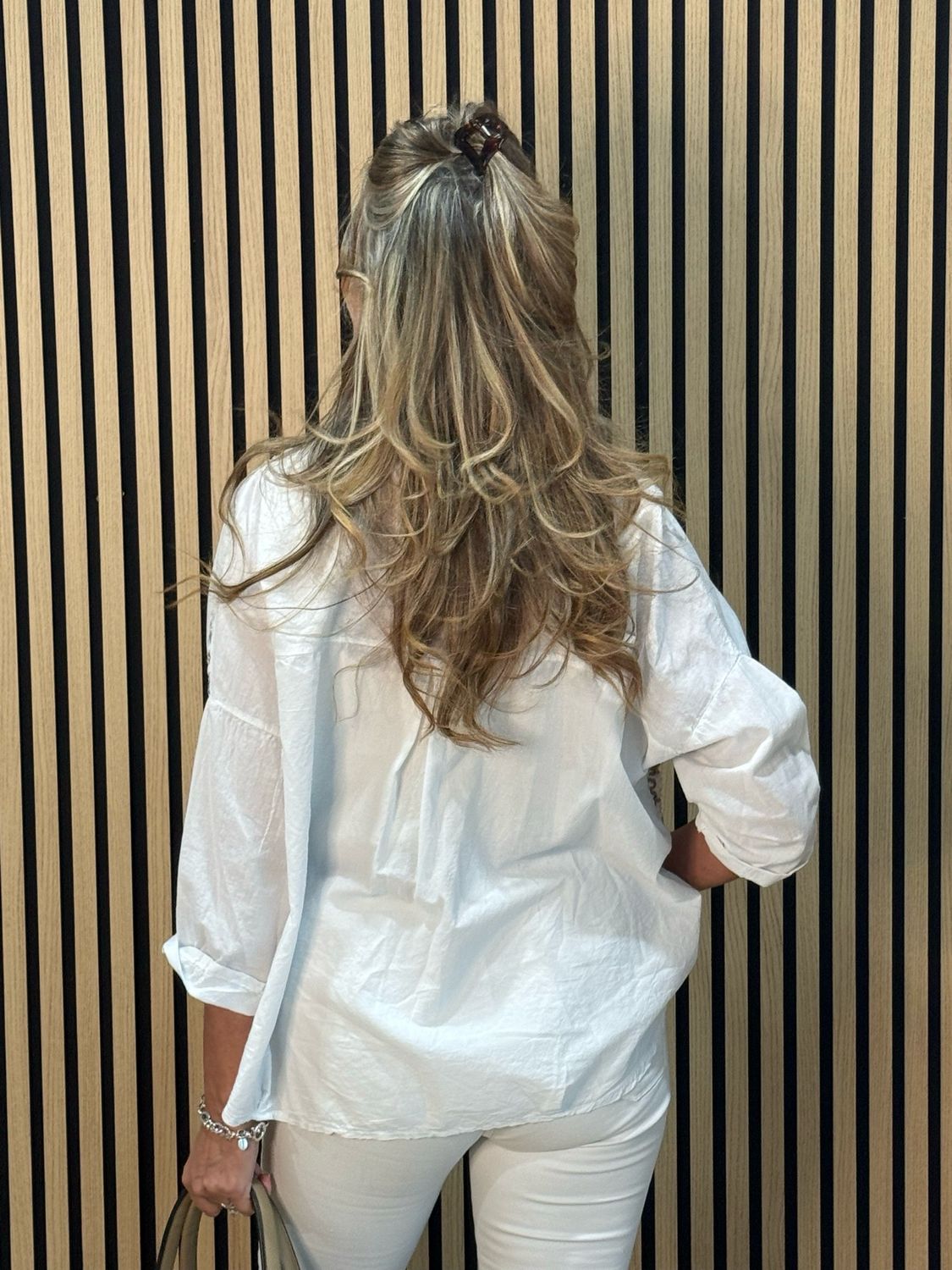 Embroidered Cotton Shirt - White