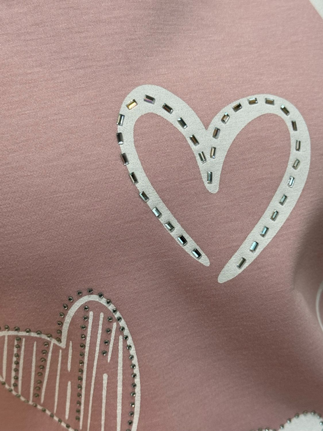 Heart Print Oversized Top - Pink