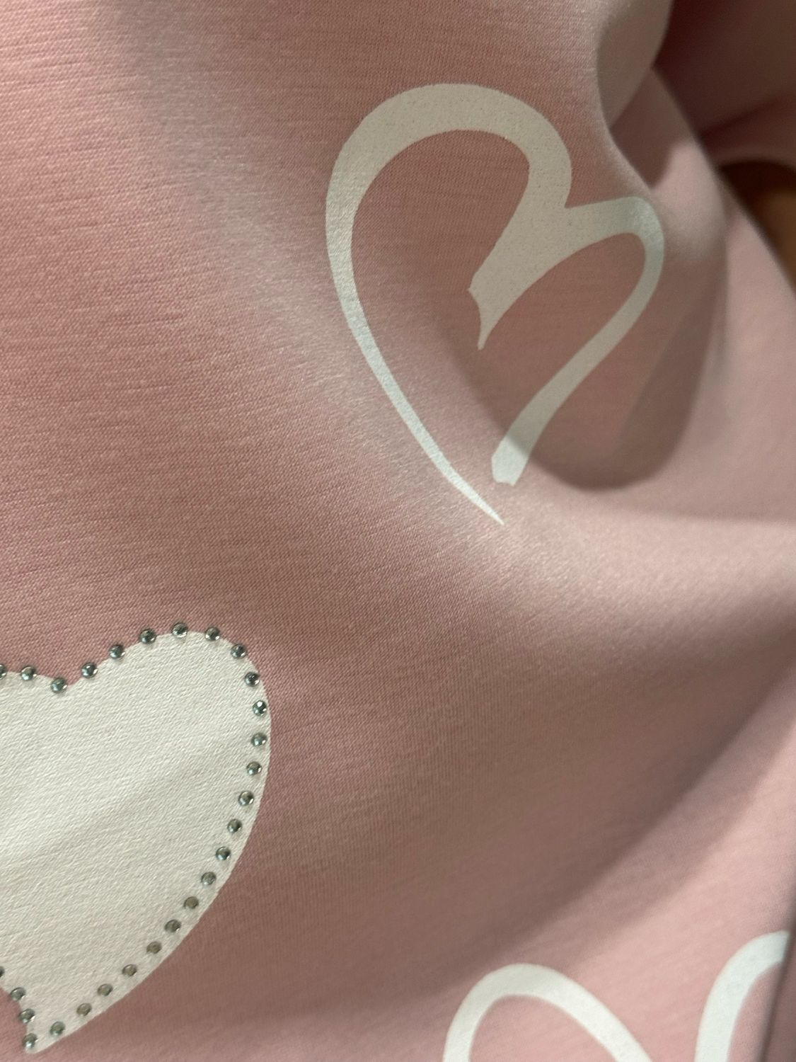 Heart Print Oversized Top - Pink