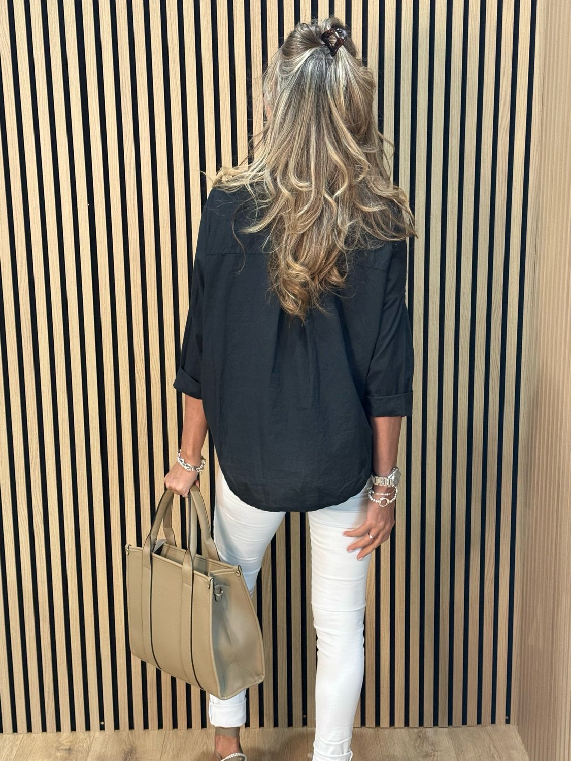 Embroidered Cotton Shirt - Black