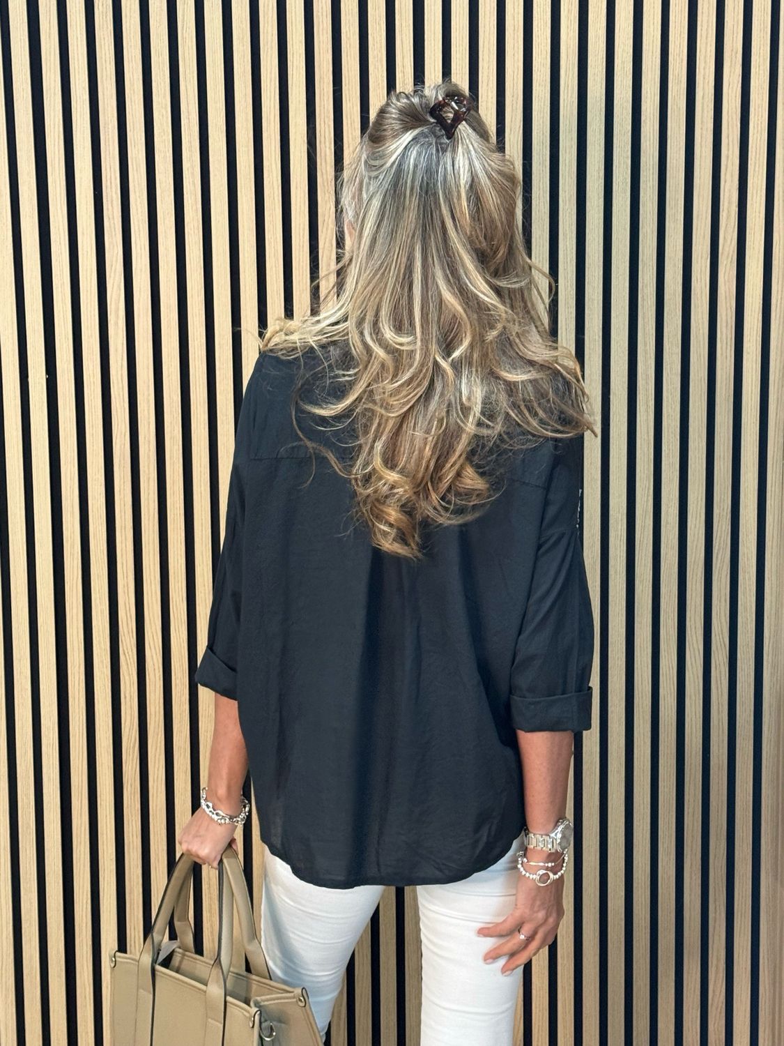 Embroidered Cotton Shirt - Black