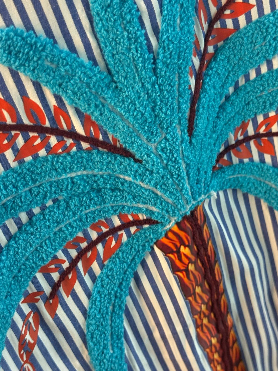 Sorrento Palm Stripe Shirt - Blue/White