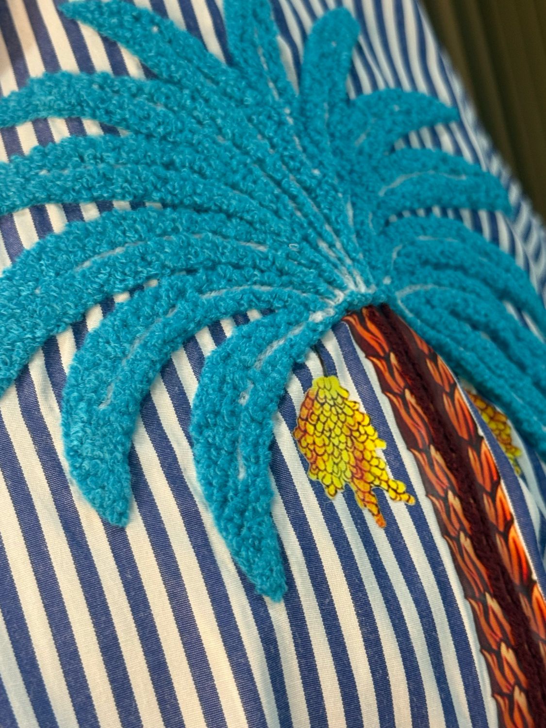 Sorrento Palm Stripe Shirt - Blue/White