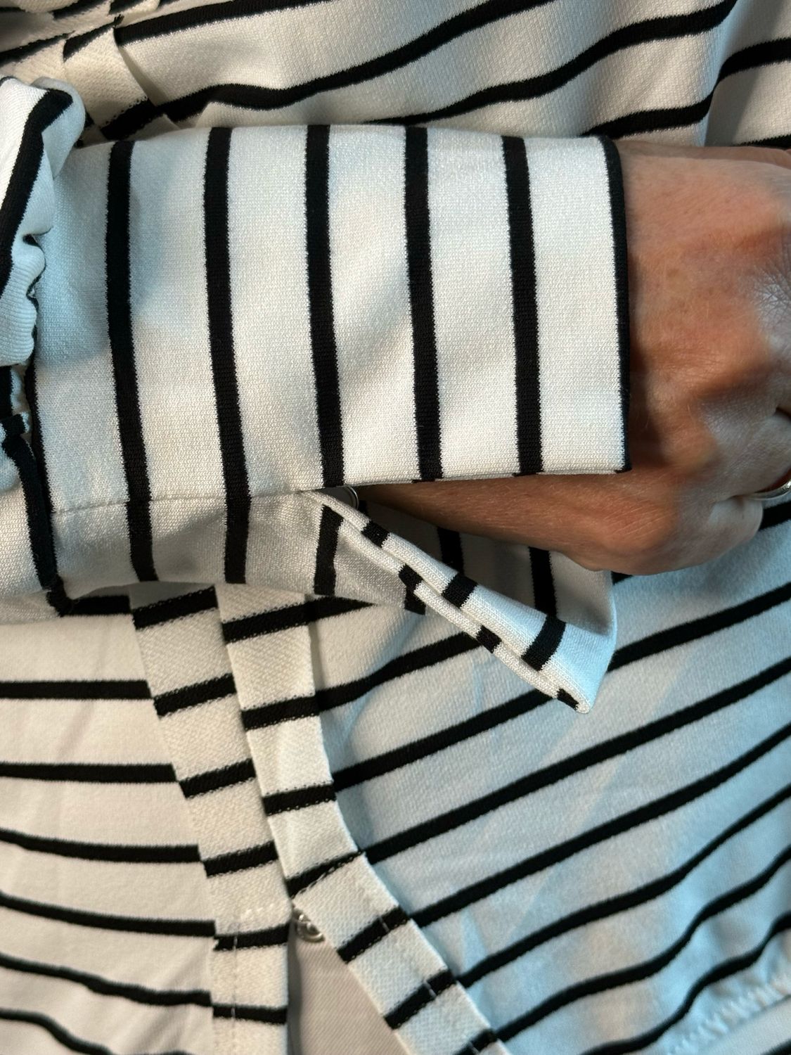 Oversized Cotton Stripe Top - White/Black