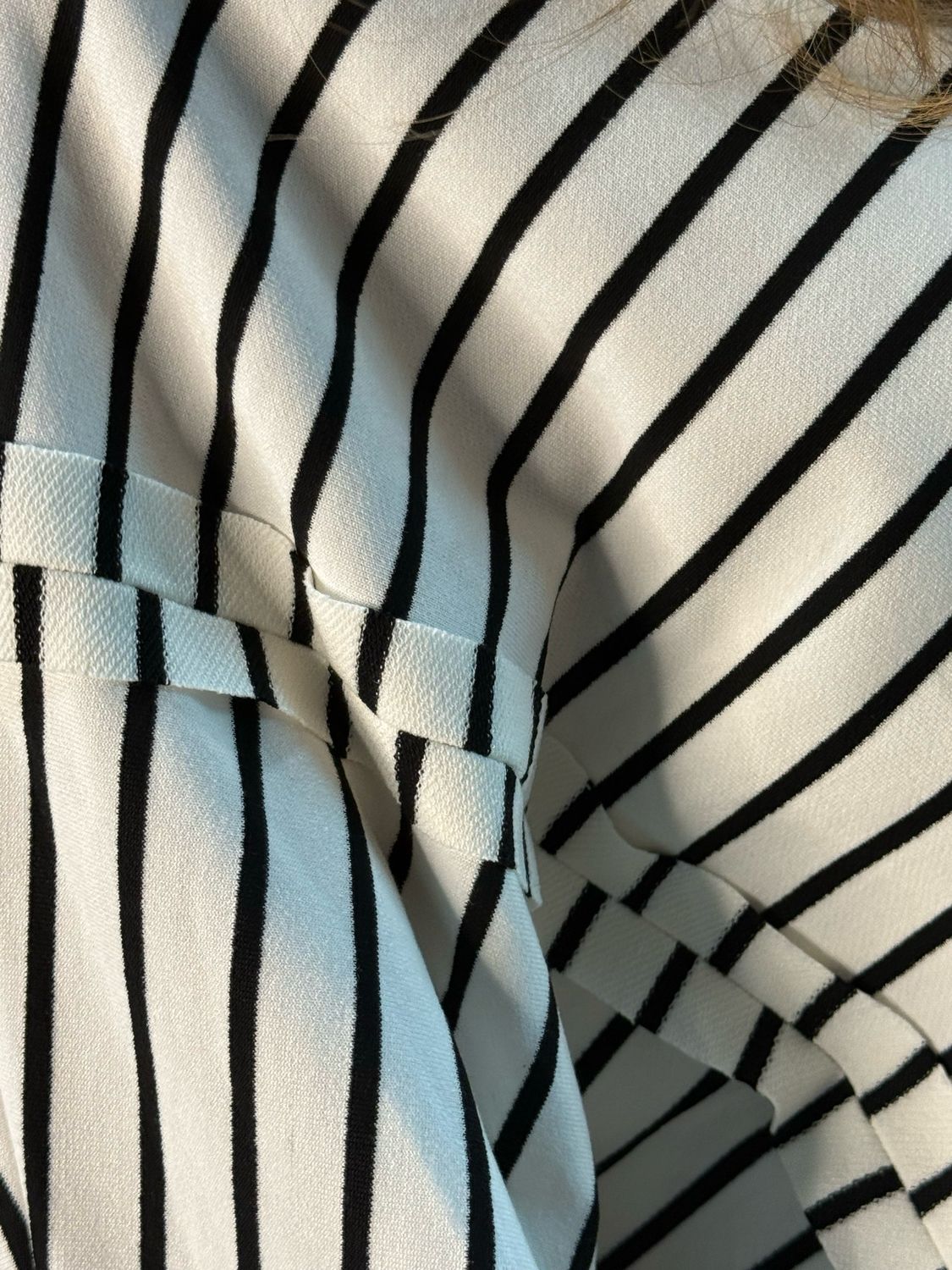 Oversized Cotton Stripe Top - White/Black