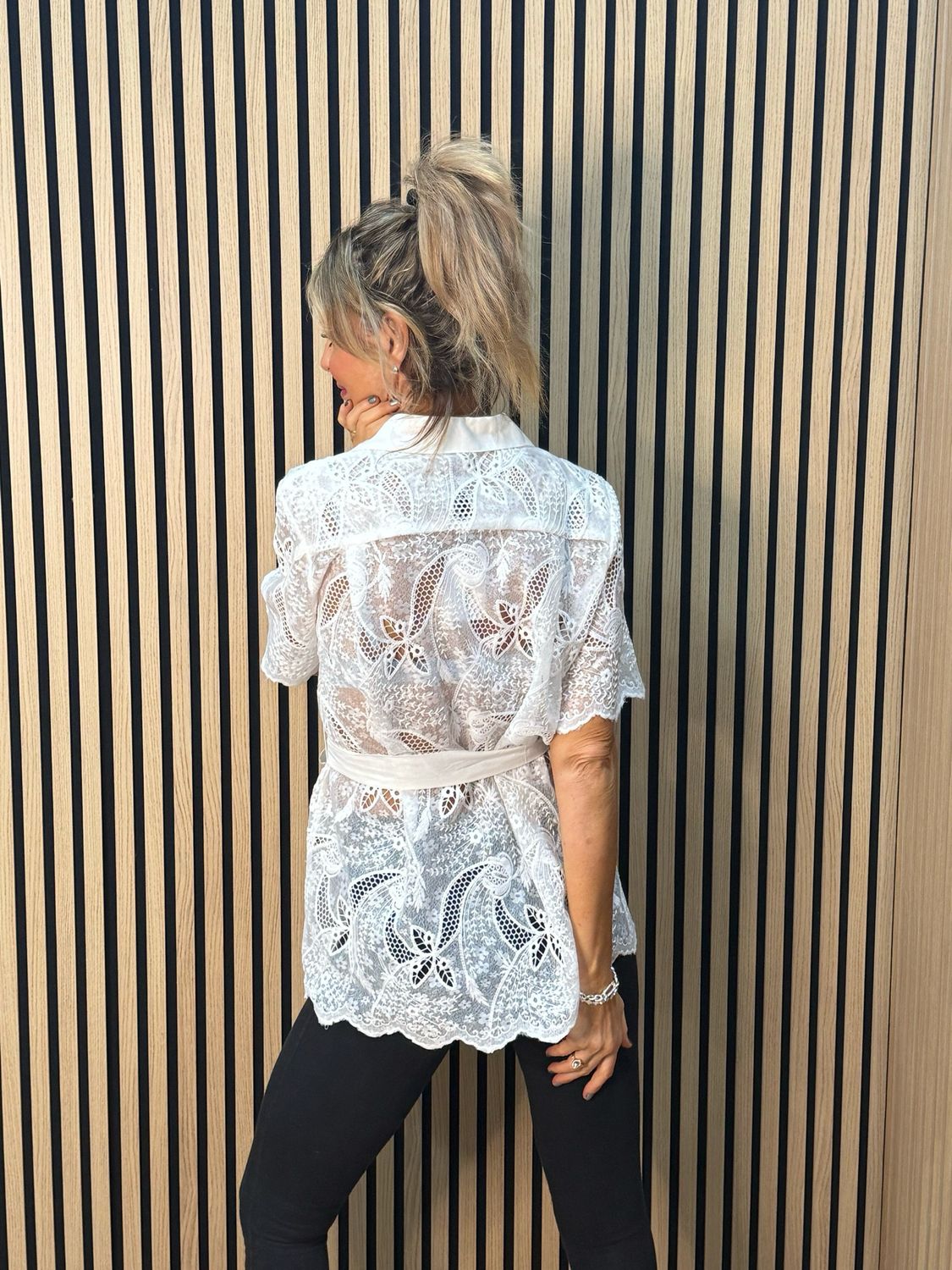 Celeste Waist Tie - Blouse - White