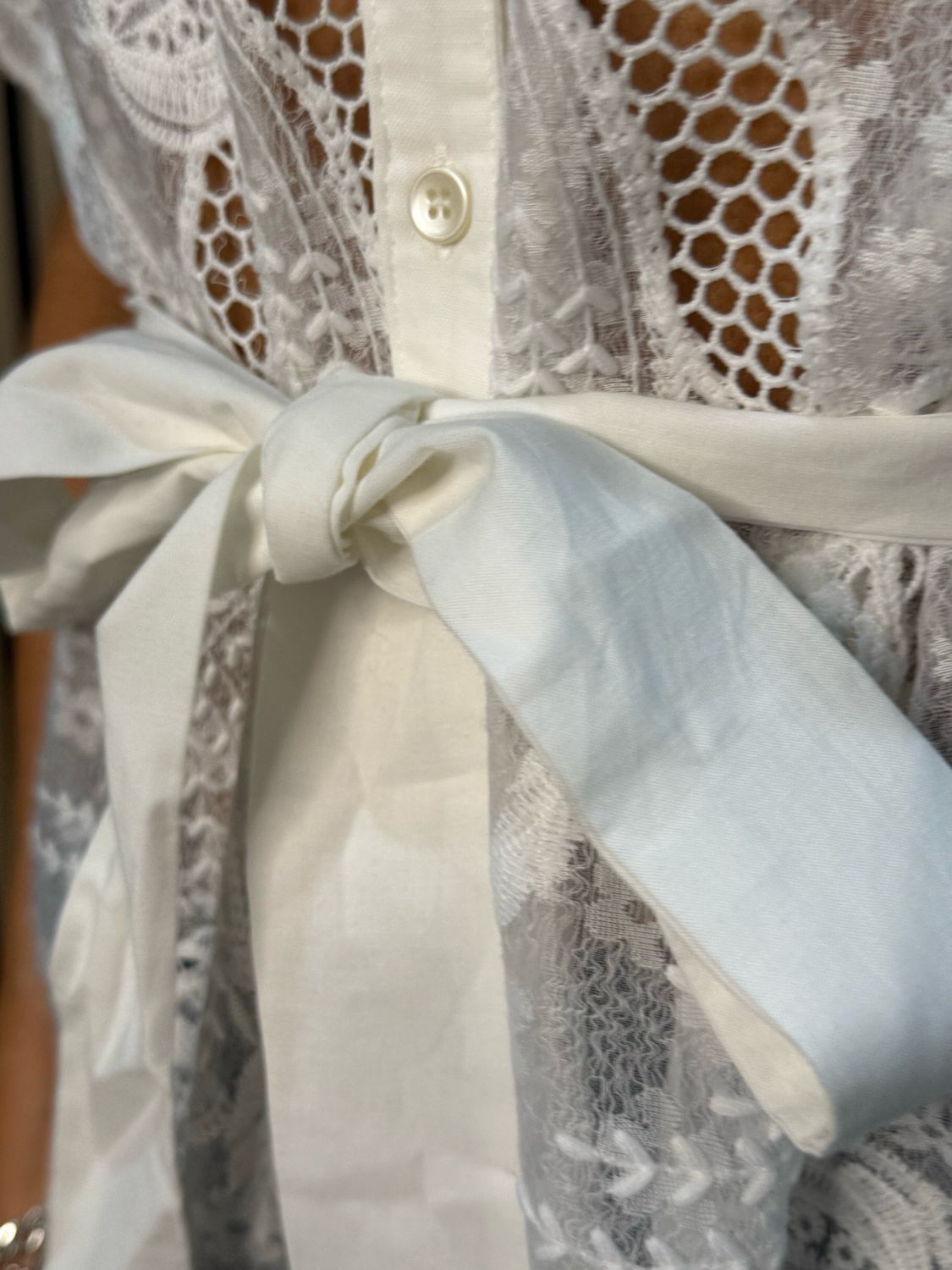 Celeste Waist Tie - Blouse - White