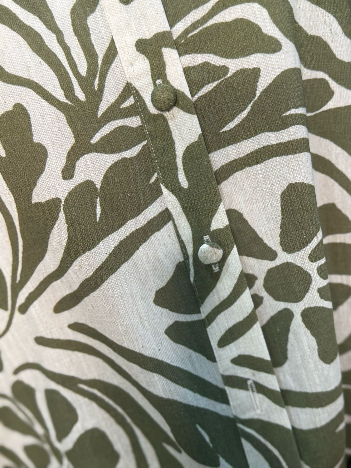 Botanical Oversized Shirt - Olive