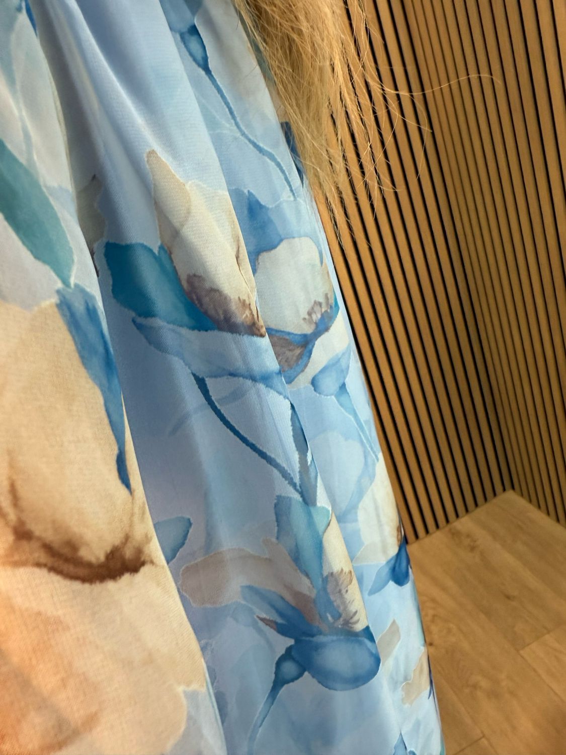 Blue Blossom Bardot Top - Blue