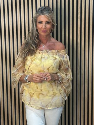 Blossom Bardot Top - Yellow