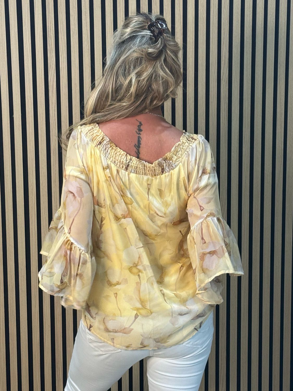 Blossom Bardot Top - Yellow