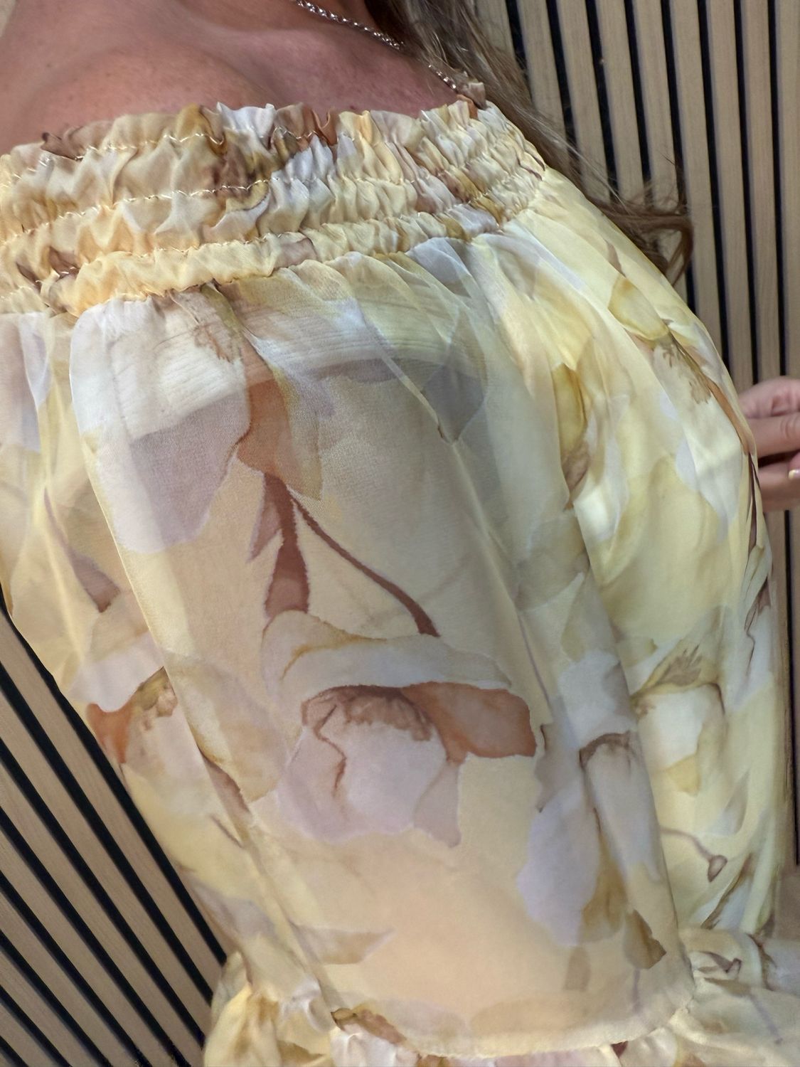 Blossom Bardot Top - Yellow