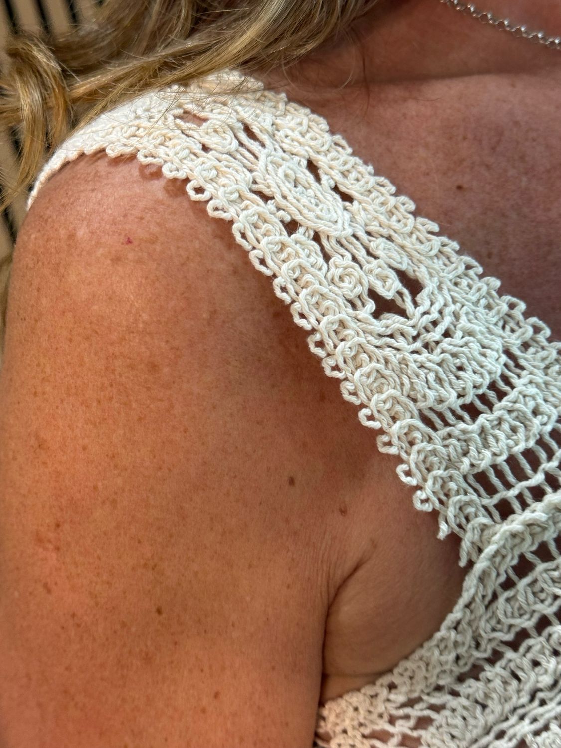 Crochet Bodice Pleated Midi Dress - Taupe