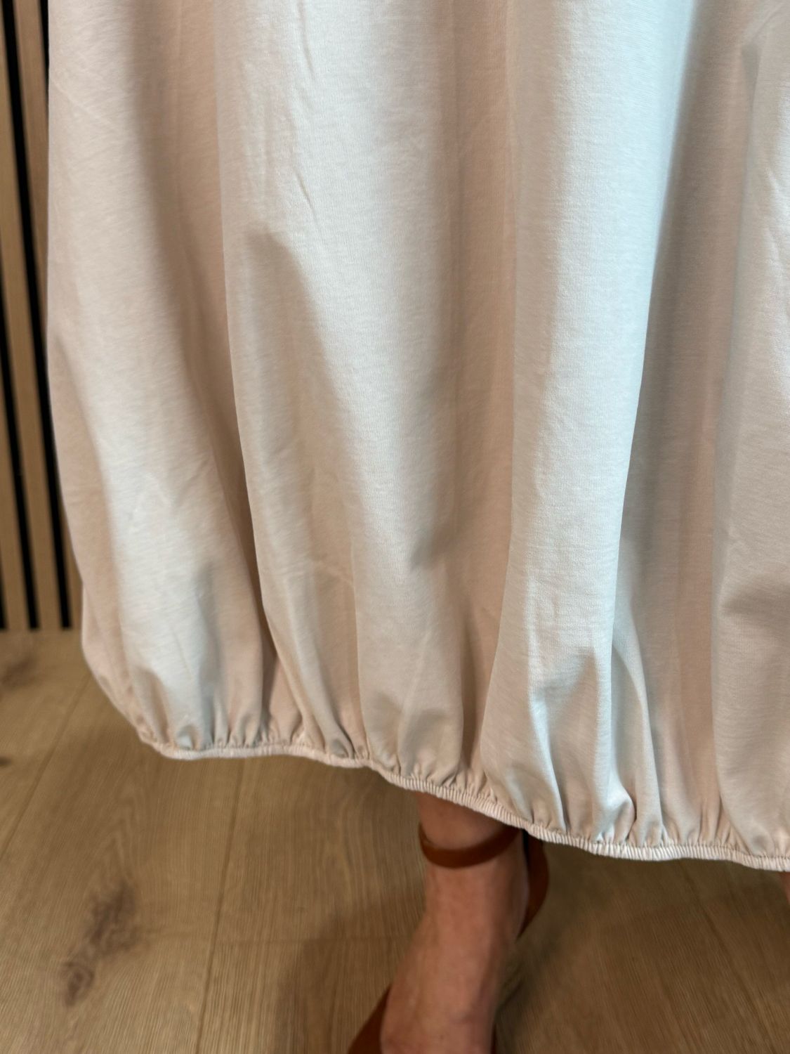 Balloon Hem Midi Dress - Cream