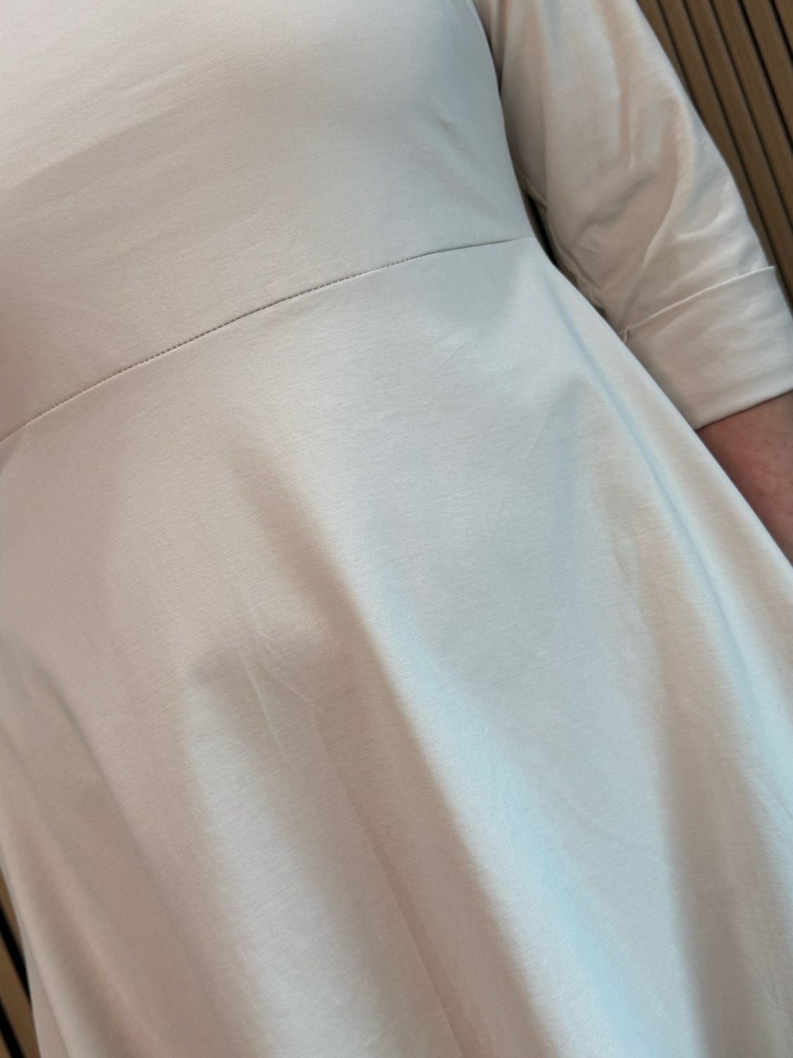 Balloon Hem Midi Dress - Cream