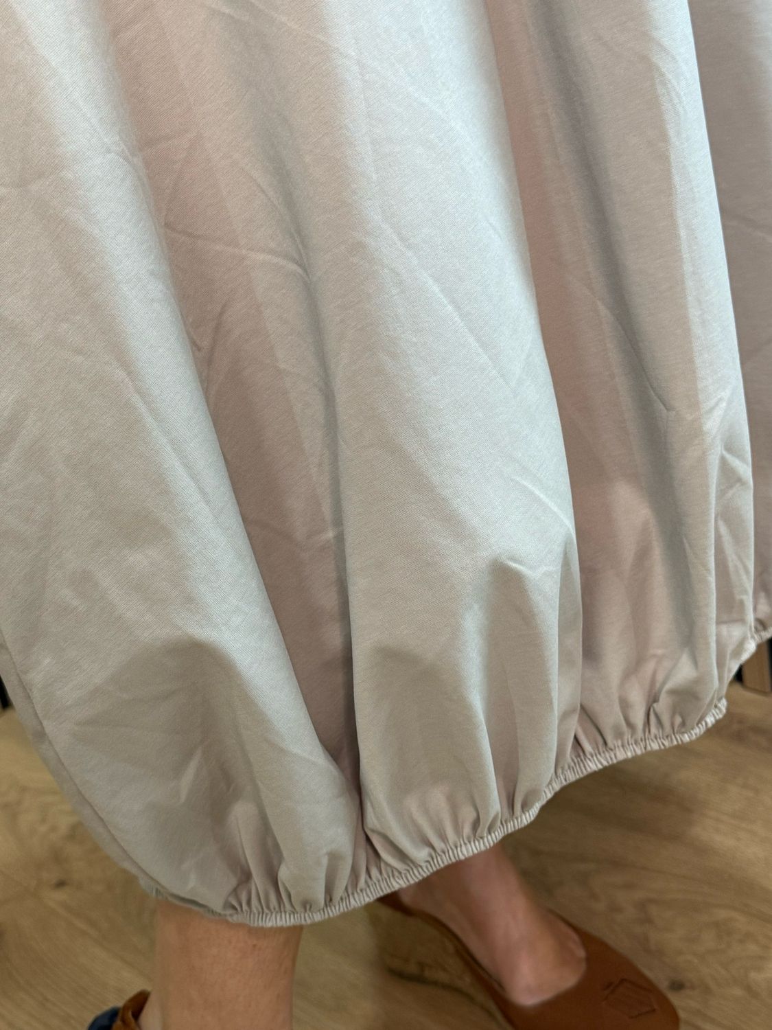 Balloon Hem Midi Dress - Stone