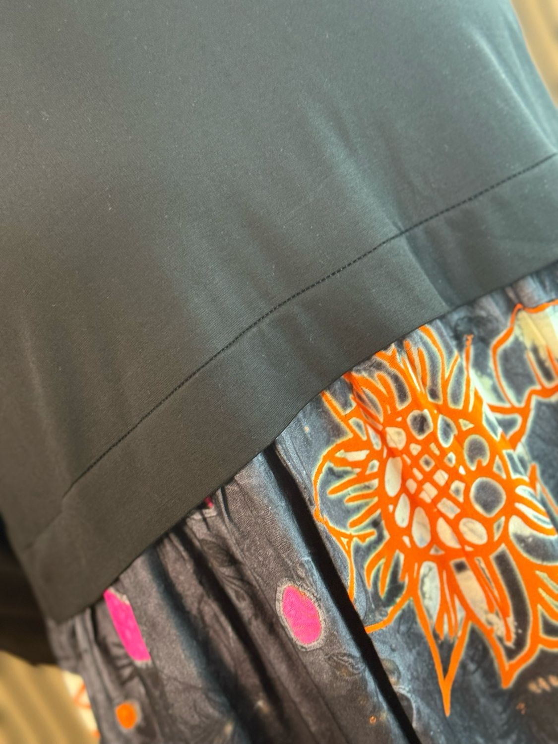 Abstract Print Midi Dress - Black/Multi