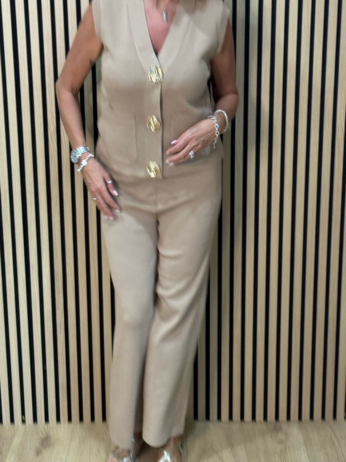 Luxury Knit Trouser Suit - Camel