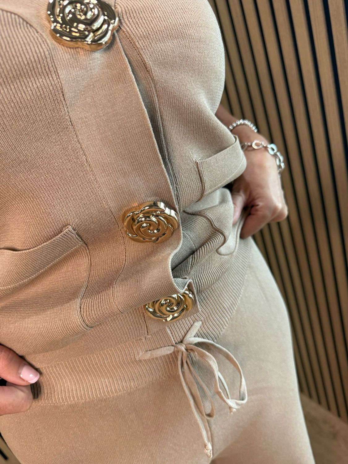 Luxury Knit Trouser Suit - Camel