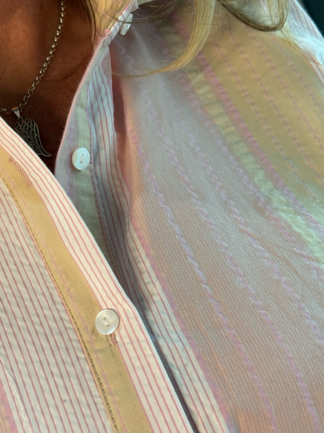 Pastel Stripe Oversized Shirt - Pink Mix