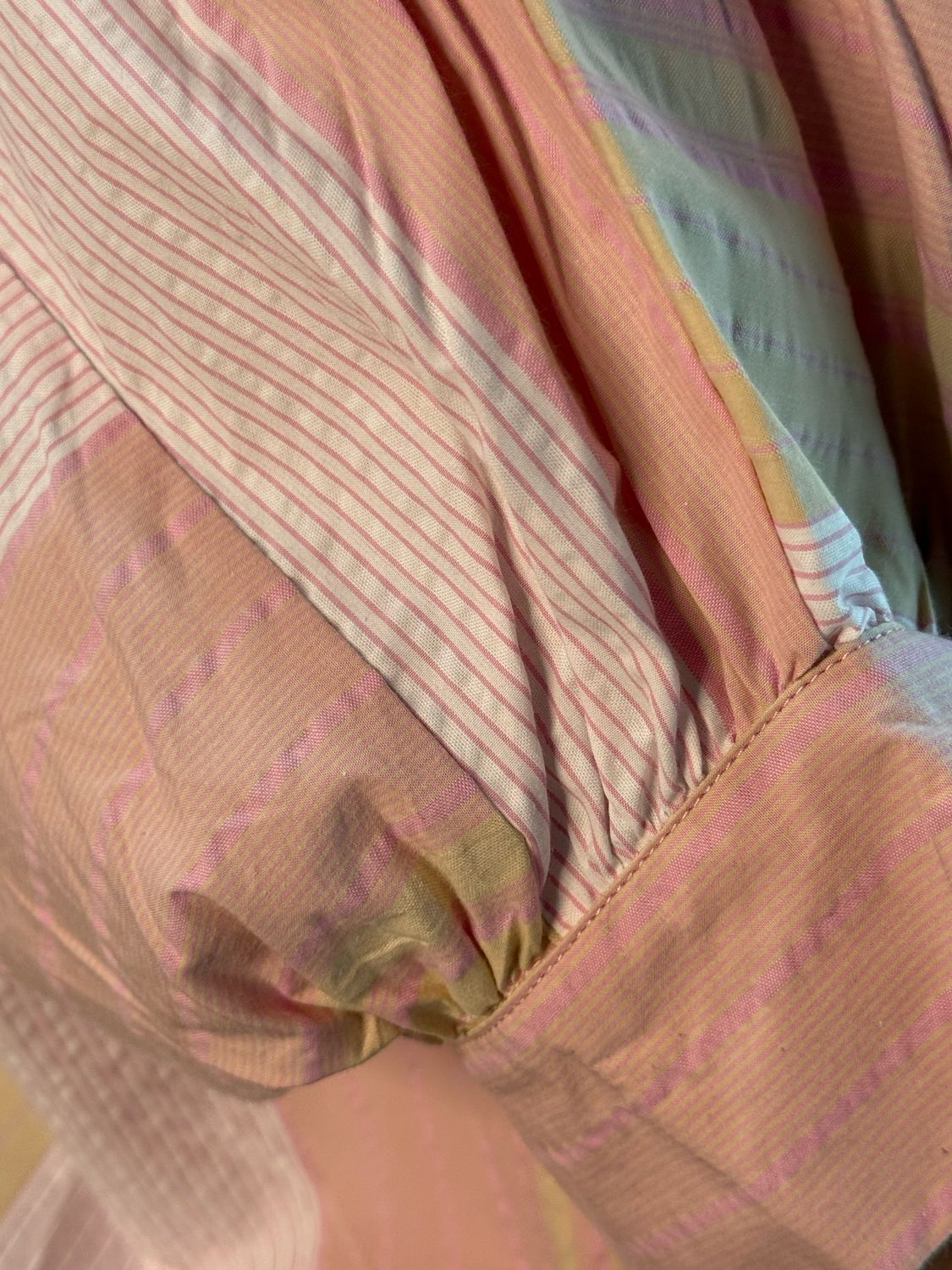 Pastel Stripe Oversized Shirt - Pink Mix