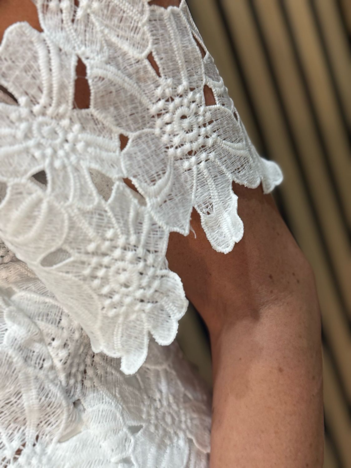 Floral Lace Trouser Suit - White