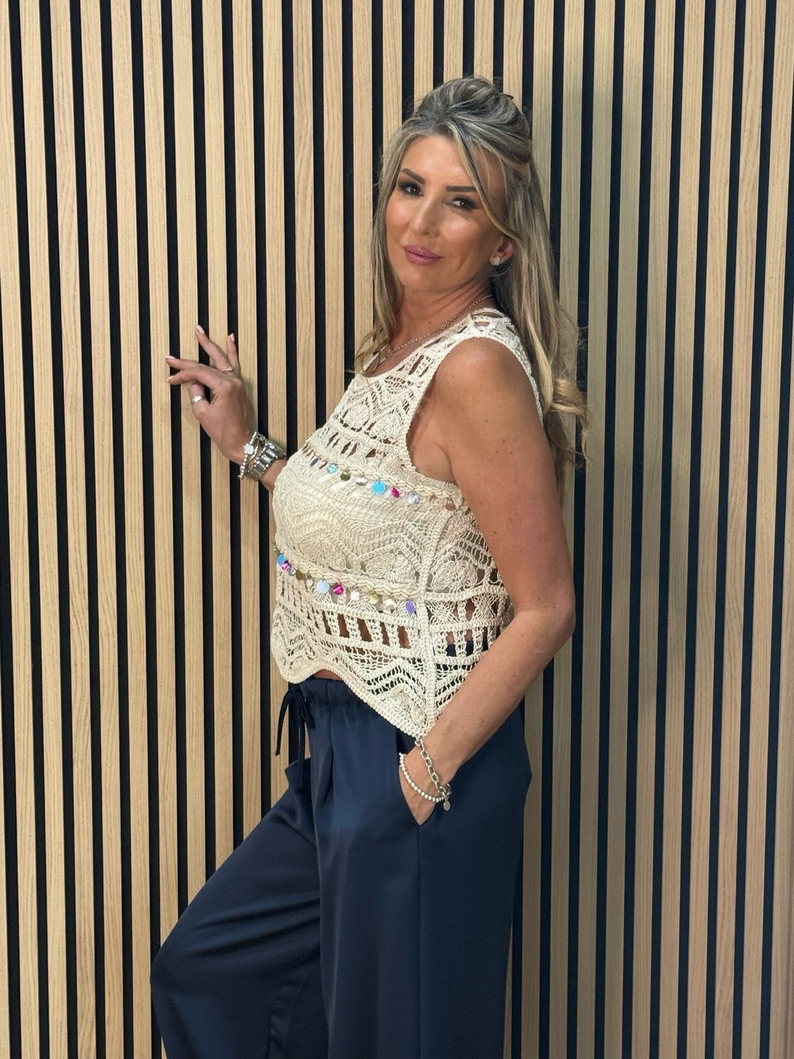 Boho Crochet Top - Beige