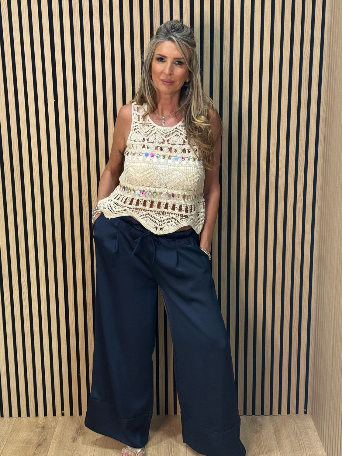 Boho Crochet Top - Beige