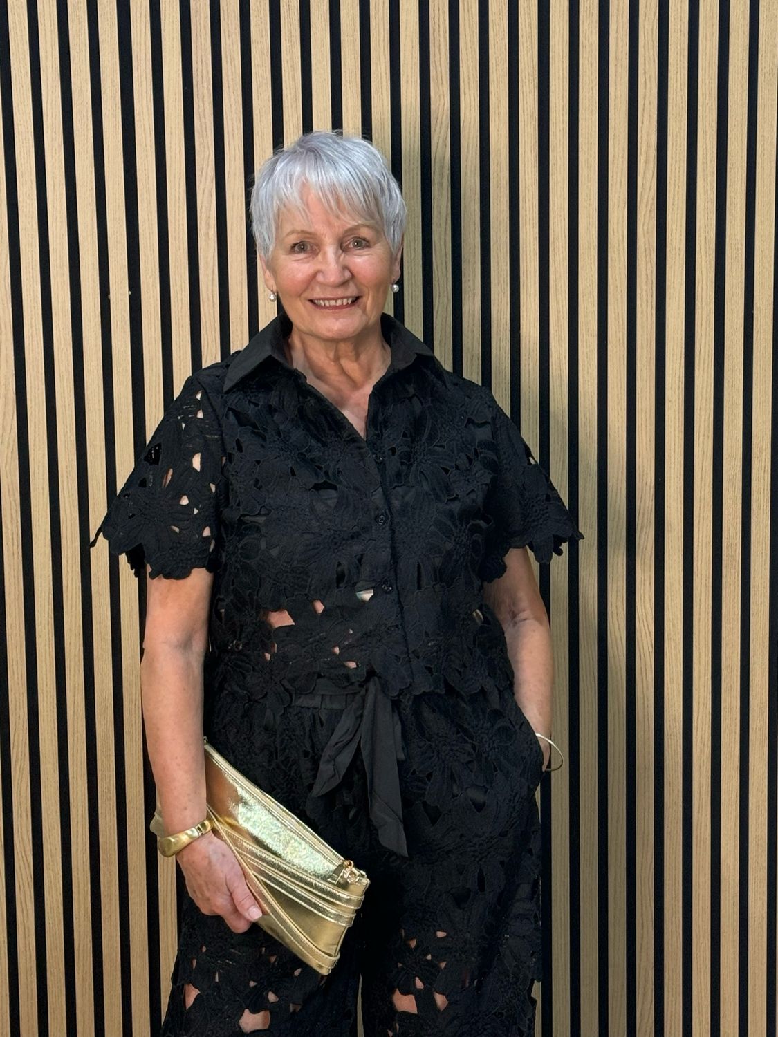 Floral Lace Trouser Suit - Black