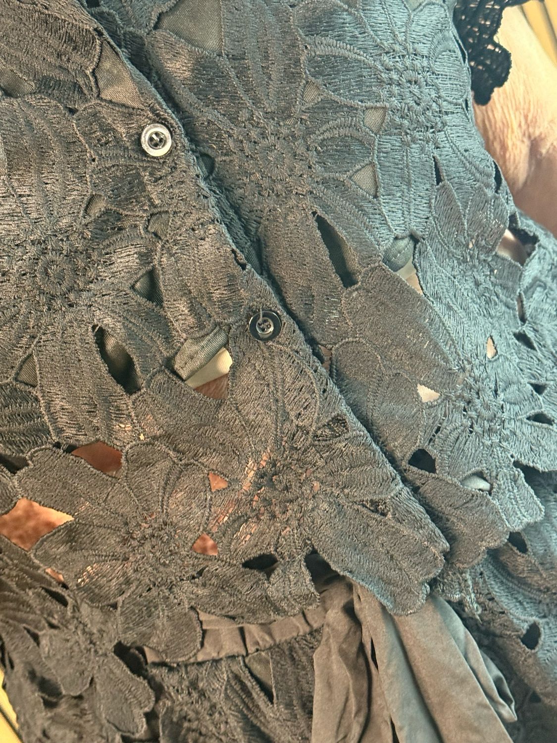 Floral Lace Trouser Suit - Black